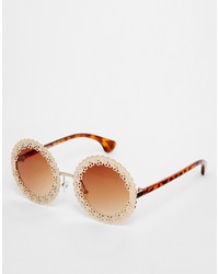 Asos Collection Filigree Round Sunglasses
