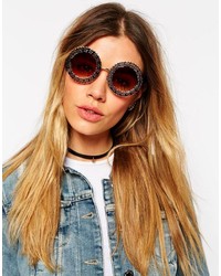 Asos Collection Filigree Round Sunglasses