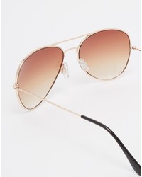 Asos Gold Aviator Sunglasses