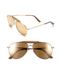 Gucci 58mm Aviator Sunglasses Gold One Size