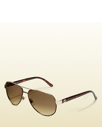 Gucci Aviator Gold Metal Sunglasses