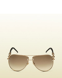 Gucci Copper Gold Aviator Sunglasses