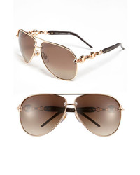 Gucci Marina Chain 63mm Aviator Sunglasses Gold Copper Brown Gradient One Size