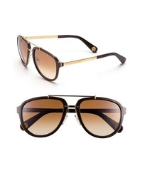 Marc Jacobs 56mm Aviator Sunglasses Yellow Gold Brown One Size