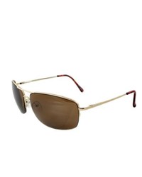 MLC Eyewear Semi Rimless Fashion Sunglasses Gold Frame With Brown Lenses For And