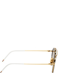 Thom Browne Navy Gold Mirror Sunglasses