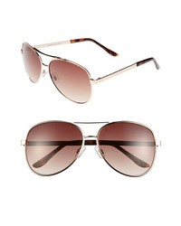 Outlook Eyewear Fairfax 59mm Aviator Sunglasses Gold Brown One Size