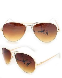 Overstock Swg 385b Gold White And Amber Aviator Sunglasses