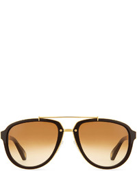 Marc Jacobs Plastic Metal Aviator Sunglasses Goldbrown