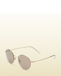 Gucci Steel And Metal Round Frame Sunglasses