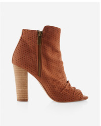 Express Perforated Peep Toe Bootie
