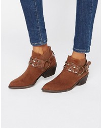 London Rebel Western Ankle Boots