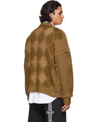 Versace Khaki Argyle Logo Sweater