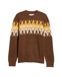 Samse Samse Samse Samse Nolan Argyle Wool Blend Crewneck Sweater
