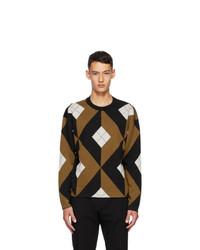 Dunhill Tan And Black Wool Engine Turn Sweater