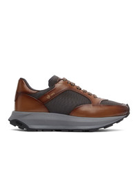 Dunhill Brown And Grey Rial Patina Sneakers