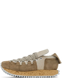 Acne Studios Taupe Off White Suede Sneakers