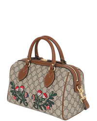 Gucci Flower Patches Gg Supreme Top Handle Bag