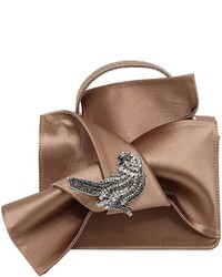 N°21 Knotted Satin Bag W Bird Appliqu