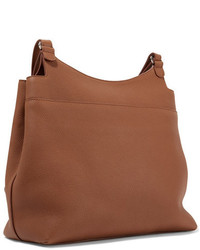 The Row Sideby Textured Leather Shoulder Bag Brown