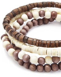 21men 21 Wooden Bead Bracelet Set