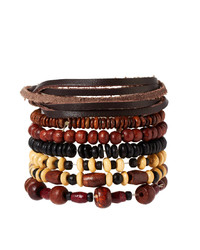 Asos Leather Mixed Bracelet Pack
