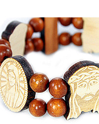 Domo Beads Jesus And Mary Double Bracelet