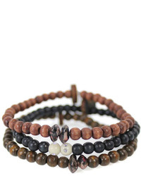 Goodwood The Bronze 3 Pack Bracelets In Multi Brown