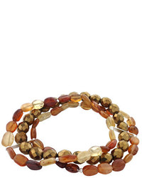 Lord & Taylor Hessonite And Mixed Bead Layered Bracelet