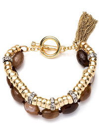 Lonna Lilly Goldtone And Mixed Bead Toggle Bracelet