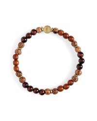 Caputo & Co Stone Wood Bead Bracelet