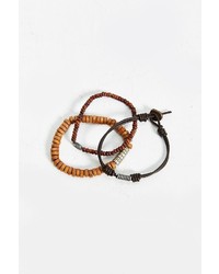 UO 3 Mixed Brown Bead Bracelet Set