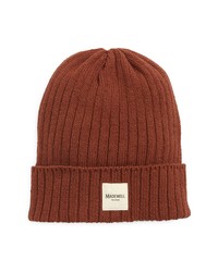 Madewell Sourced Cotton Blend Cuff Beanie In Deep Redwood At Nordstrom