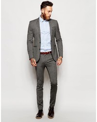 Asos Brand Super Skinny Suit Jacket In Salt And Pepper