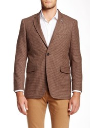 U.S. Polo Assn. Brown Houndstooth Modern Fit Two Button Notch Collar Double Vent Sport Coat