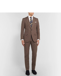 Kingsman Brown Slim Fit Unstructured Cotton Twill Suit Jacket