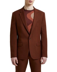 River Island One Button Sport Coat In Rust At Nordstrom