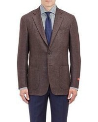Isaia Sirio Two Button Sportcoat Brown Size 46 Regular