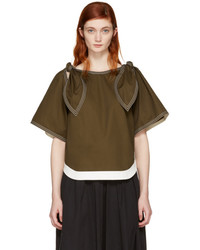 Chloé Brown Bow Sleeves Blouse
