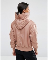 Asos Bomber Jacket With Faux Fur Hood