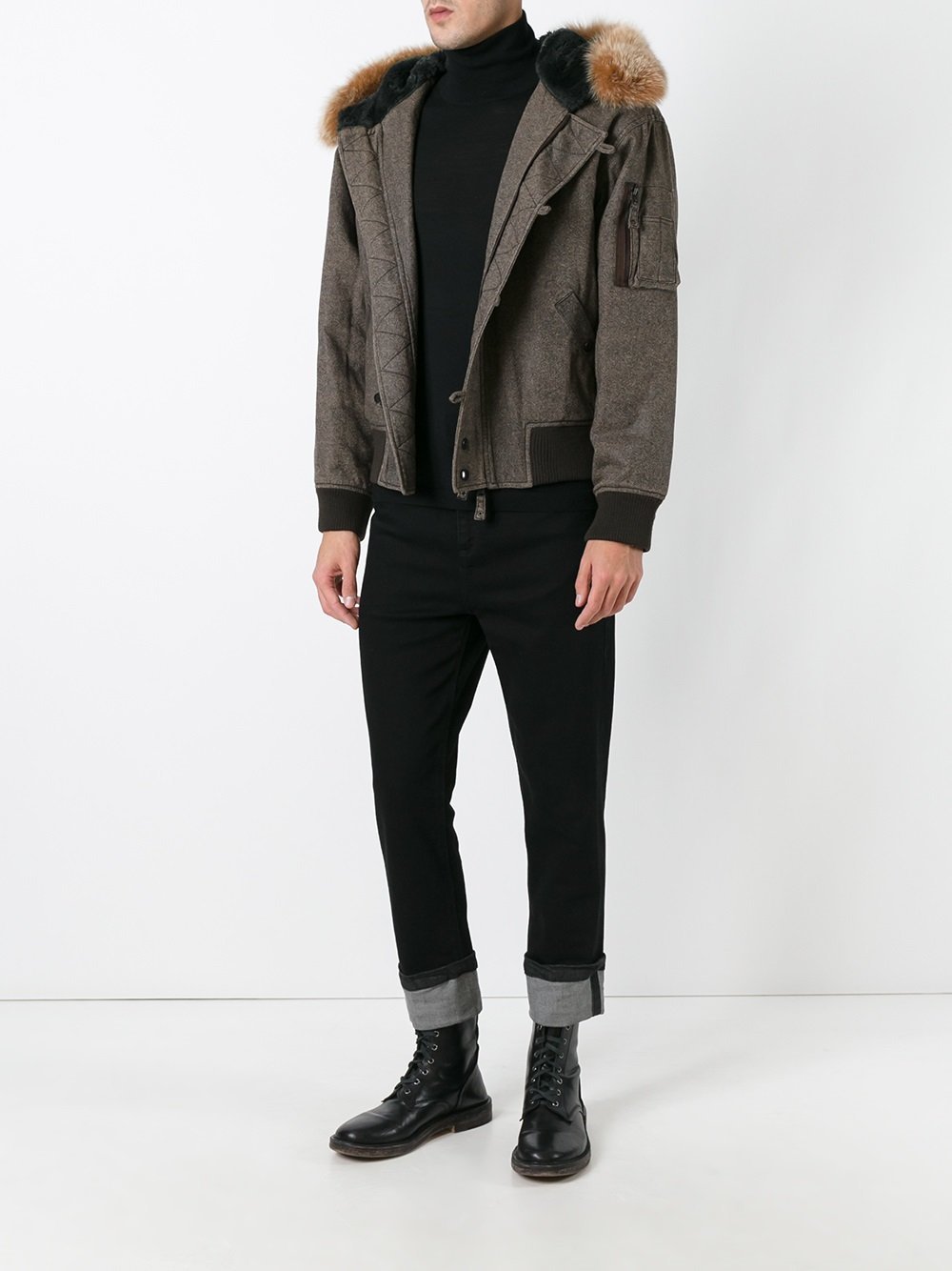 Jean Paul Gaultier Vintage Faux Fur Split Hood Bomber Jacket, $787 ...