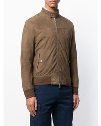 Eleventy Slim Fit Leather Jacket