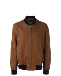 Blood Brother Zipped Bomber Jacket Brown