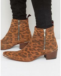 Jeffery West Sylvian Leopard Zip Boots