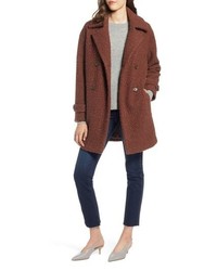 Halogen Double Breasted Boucle Coat