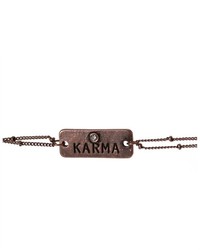 Jewelry Nexus Copper Karma Petite Charm Positive Energy Chain Bracelet With A Crystal Stone