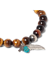Peyote Bird Sterling Silver Tigers Eye And Turquoise Bracelet