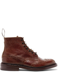 Tricker's Stow Burnished Leather Brogue Boots