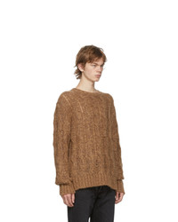 Acne Studios Brown And Burgundy Cable Knit Sweater