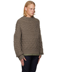 Sacai Brown Crewneck Sweater